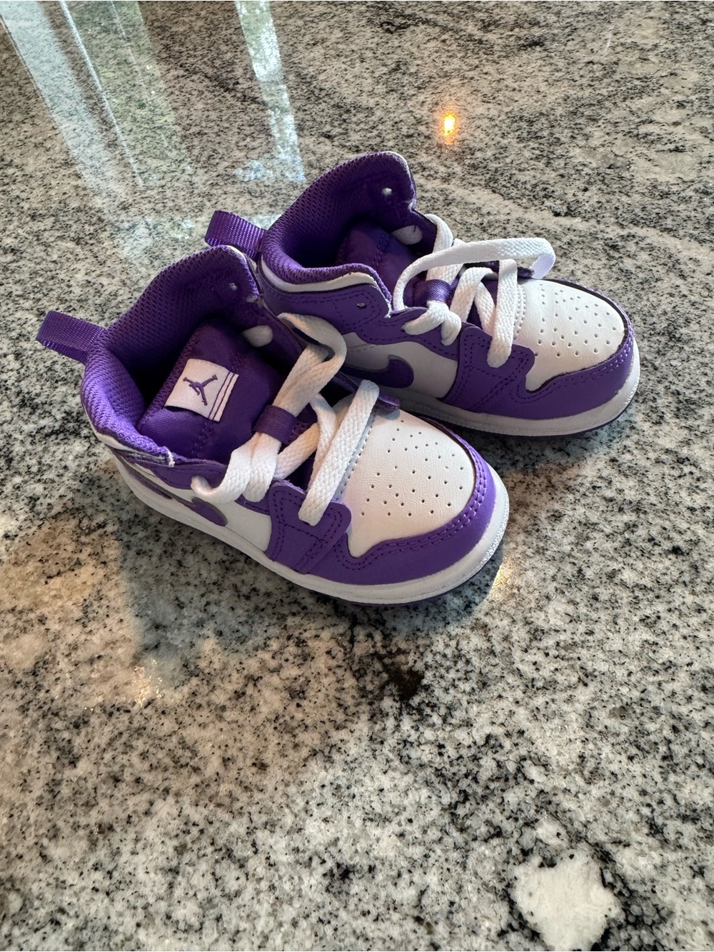 Jordan Toddler High-Top Sneakers in Purple and White NEVER WORN